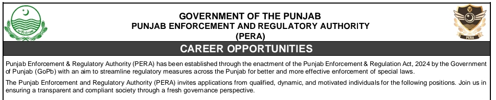 Latest Governments Jobs 2025: Enforcement Officer (BS-14) Vacancies in Punjab, Pakistan